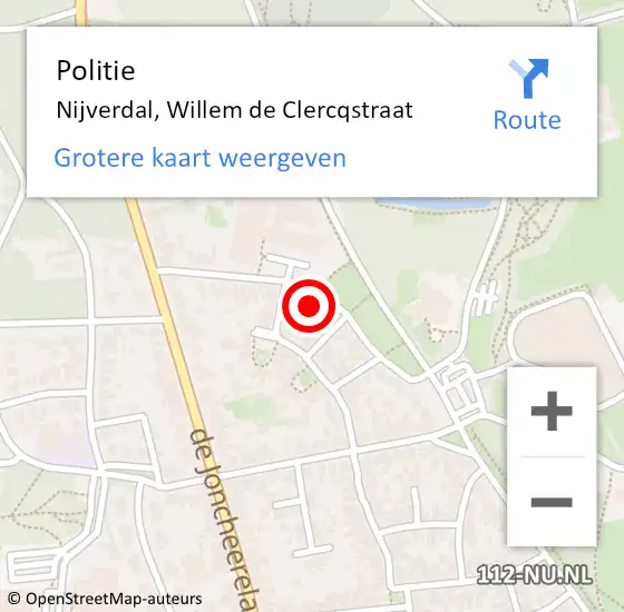 Locatie op kaart van de 112 melding: Politie Nijverdal, Willem de Clercqstraat op 9 oktober 2024 11:00