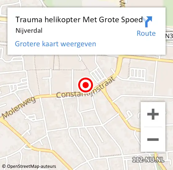 Locatie op kaart van de 112 melding: Trauma helikopter Met Grote Spoed Naar Nijverdal op 9 oktober 2024 11:09