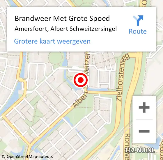 Locatie op kaart van de 112 melding: Brandweer Met Grote Spoed Naar Amersfoort, Albert Schweitzersingel op 9 oktober 2024 11:17