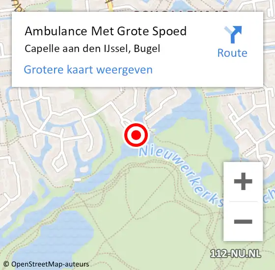 Locatie op kaart van de 112 melding: Ambulance Met Grote Spoed Naar Capelle aan den IJssel, Bugel op 9 oktober 2024 11:22