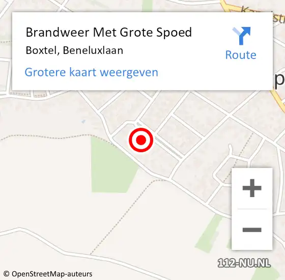 Locatie op kaart van de 112 melding: Brandweer Met Grote Spoed Naar Boxtel, Beneluxlaan op 9 oktober 2024 11:41