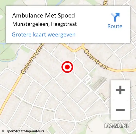 Locatie op kaart van de 112 melding: Ambulance Met Spoed Naar Munstergeleen, Haagstraat op 22 oktober 2014 19:49