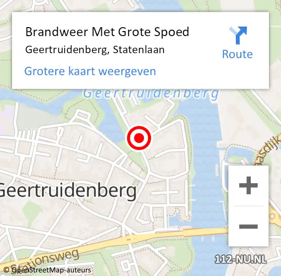 Locatie op kaart van de 112 melding: Brandweer Met Grote Spoed Naar Geertruidenberg, Statenlaan op 9 oktober 2024 12:41