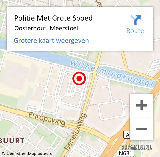 Locatie op kaart van de 112 melding: Politie Met Grote Spoed Naar Oosterhout, Meerstoel op 9 oktober 2024 13:00