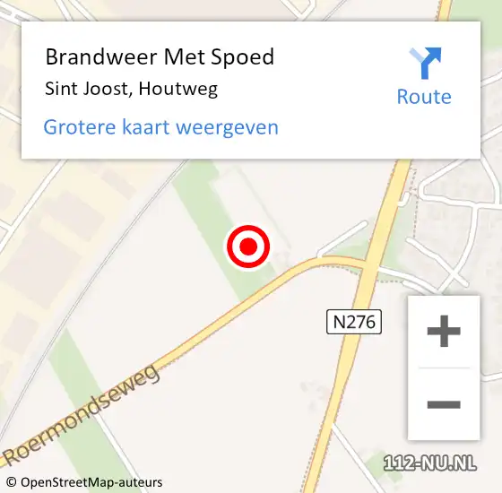 Locatie op kaart van de 112 melding: Brandweer Met Spoed Naar Sint Joost, Houtweg op 9 oktober 2024 13:06