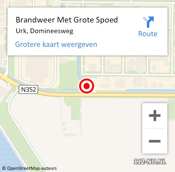 Locatie op kaart van de 112 melding: Brandweer Met Grote Spoed Naar Urk, Domineesweg op 9 oktober 2024 13:25