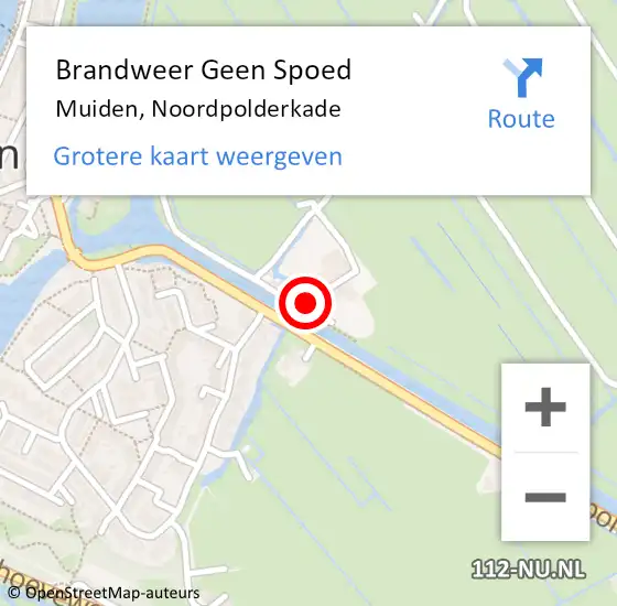 Locatie op kaart van de 112 melding: Brandweer Geen Spoed Naar Muiden, Noordpolderkade op 22 oktober 2014 20:08