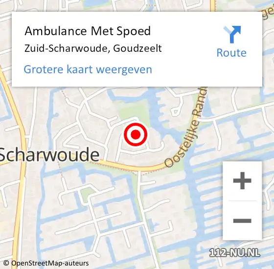 Locatie op kaart van de 112 melding: Ambulance Met Spoed Naar Zuid-Scharwoude, Goudzeelt op 9 oktober 2024 14:16