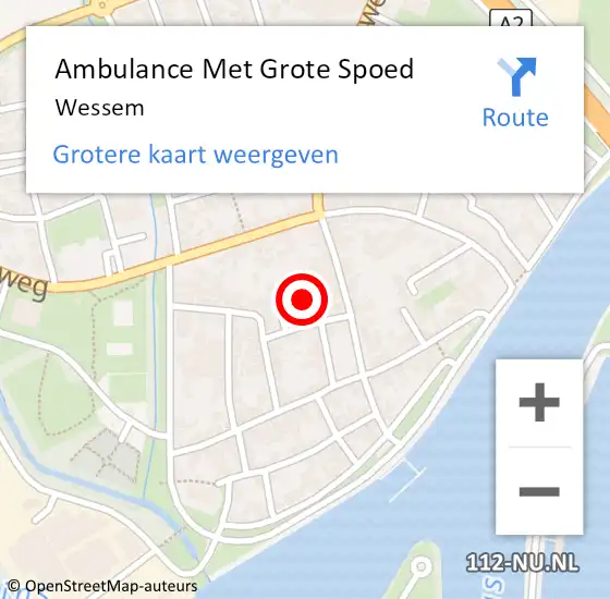 Locatie op kaart van de 112 melding: Ambulance Met Grote Spoed Naar Wessem op 9 oktober 2024 14:51