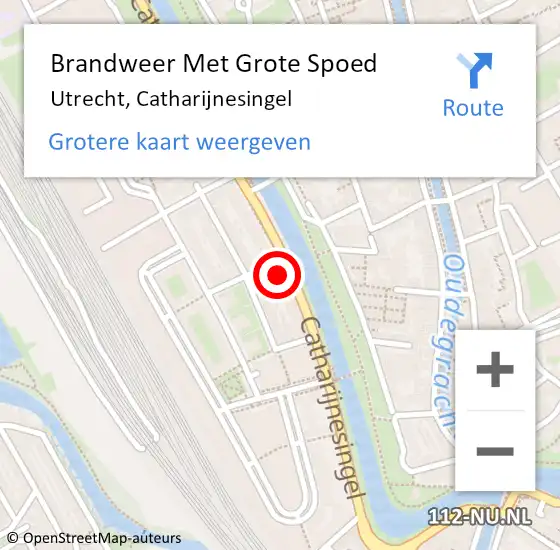 Locatie op kaart van de 112 melding: Brandweer Met Grote Spoed Naar Utrecht, Catharijnesingel op 9 oktober 2024 14:56