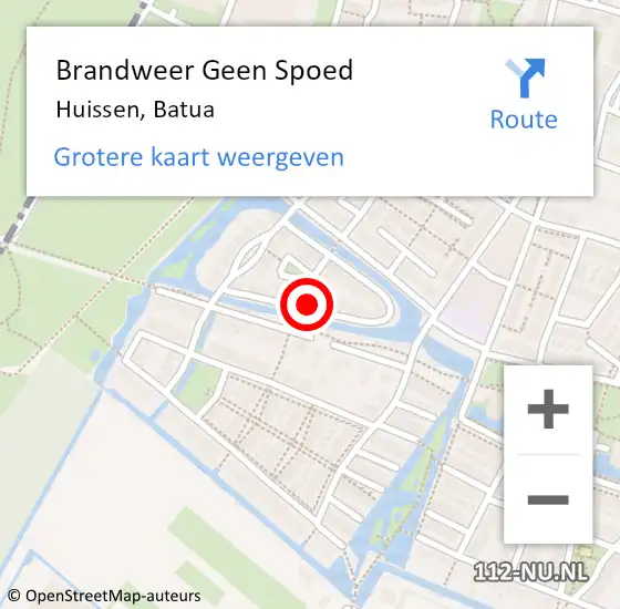 Locatie op kaart van de 112 melding: Brandweer Geen Spoed Naar Huissen, Batua op 9 oktober 2024 15:09