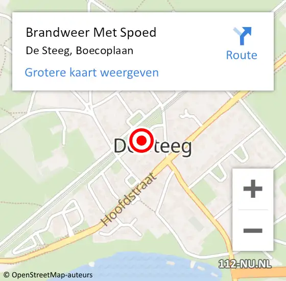 Locatie op kaart van de 112 melding: Brandweer Met Spoed Naar De Steeg, Boecoplaan op 9 oktober 2024 15:14