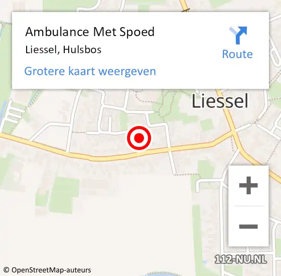 Locatie op kaart van de 112 melding: Ambulance Met Spoed Naar Liessel, Hulsbos op 22 oktober 2014 20:27