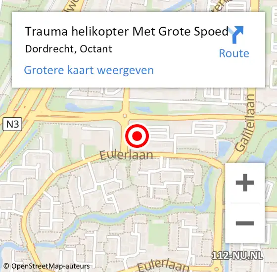 Locatie op kaart van de 112 melding: Trauma helikopter Met Grote Spoed Naar Dordrecht, Octant op 9 oktober 2024 15:49