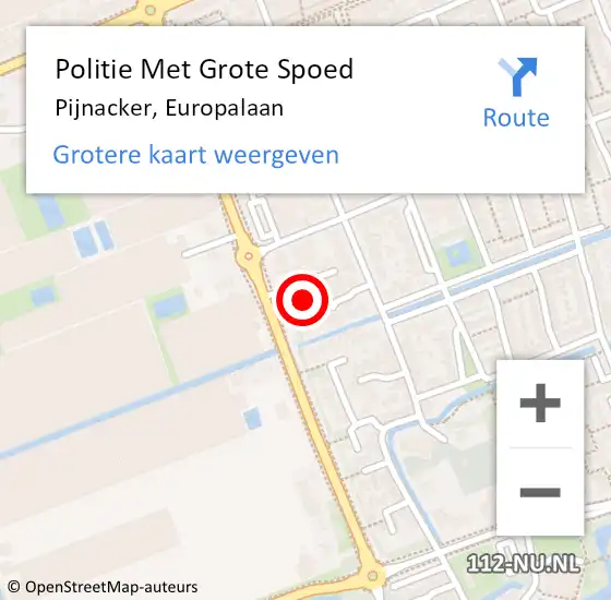 Locatie op kaart van de 112 melding: Politie Met Grote Spoed Naar Pijnacker, Europalaan op 9 oktober 2024 15:52