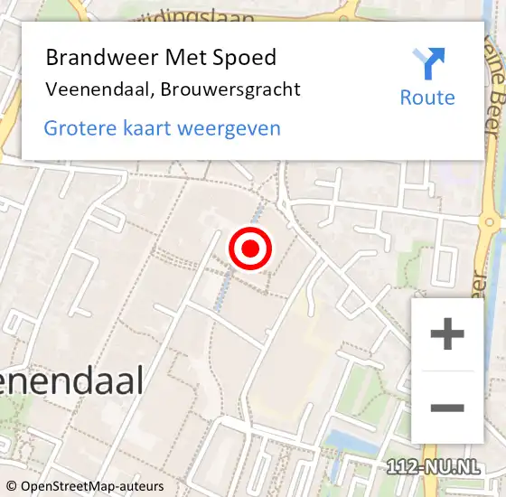 Locatie op kaart van de 112 melding: Brandweer Met Spoed Naar Veenendaal, Brouwersgracht op 9 oktober 2024 17:03