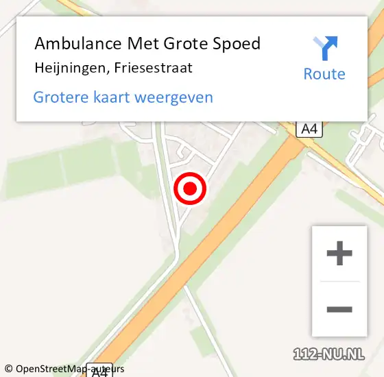 Locatie op kaart van de 112 melding: Ambulance Met Grote Spoed Naar Heijningen, Friesestraat op 22 oktober 2014 20:46