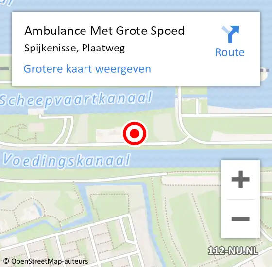 Locatie op kaart van de 112 melding: Ambulance Met Grote Spoed Naar Spijkenisse, Plaatweg op 9 oktober 2024 17:51