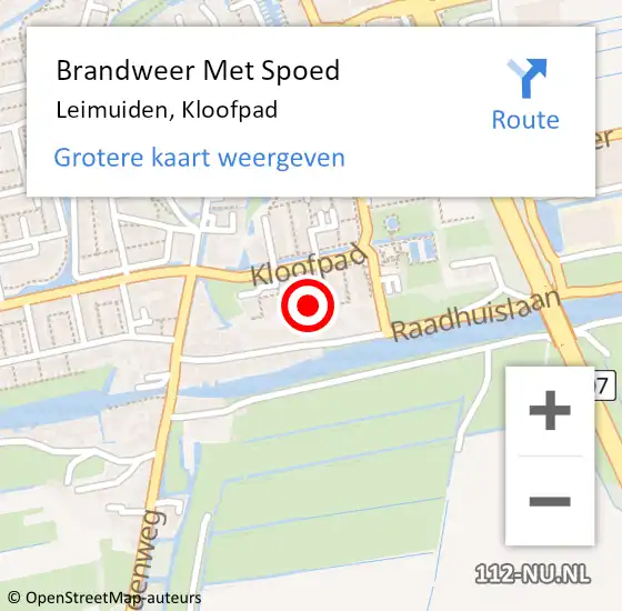 Locatie op kaart van de 112 melding: Brandweer Met Spoed Naar Leimuiden, Kloofpad op 9 oktober 2024 18:24