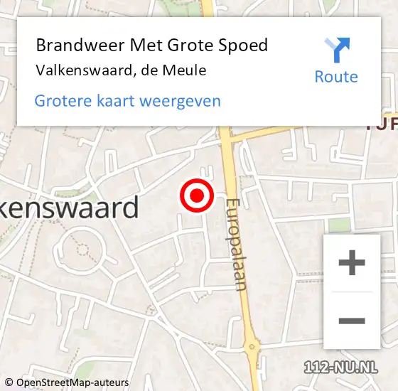 Locatie op kaart van de 112 melding: Brandweer Met Grote Spoed Naar Valkenswaard, de Meule op 9 oktober 2024 18:57