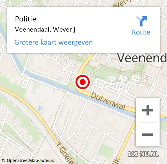 Locatie op kaart van de 112 melding: Politie Veenendaal, Weverij op 9 oktober 2024 19:12