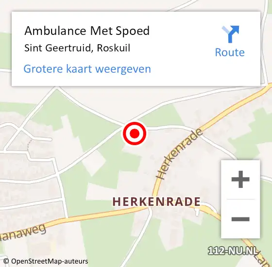 Locatie op kaart van de 112 melding: Ambulance Met Spoed Naar Sint Geertruid, Roskuil op 22 oktober 2014 21:05