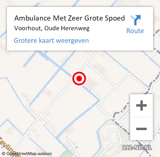 Locatie op kaart van de 112 melding: Ambulance Met Zeer Grote Spoed Naar Voorhout, Oude Herenweg op 9 oktober 2024 19:32