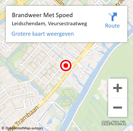 Locatie op kaart van de 112 melding: Brandweer Met Spoed Naar Leidschendam, Veursestraatweg op 9 oktober 2024 19:52