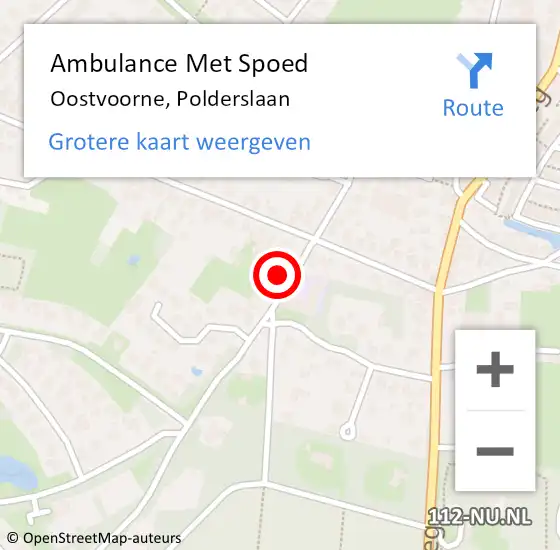 Locatie op kaart van de 112 melding: Ambulance Met Spoed Naar Oostvoorne, Polderslaan op 9 oktober 2024 20:25