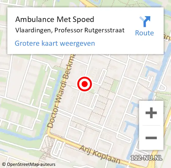 Locatie op kaart van de 112 melding: Ambulance Met Spoed Naar Vlaardingen, Professor Rutgersstraat op 9 oktober 2024 21:55