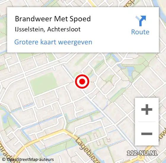 Locatie op kaart van de 112 melding: Brandweer Met Spoed Naar IJsselstein, Achtersloot op 9 oktober 2024 23:16