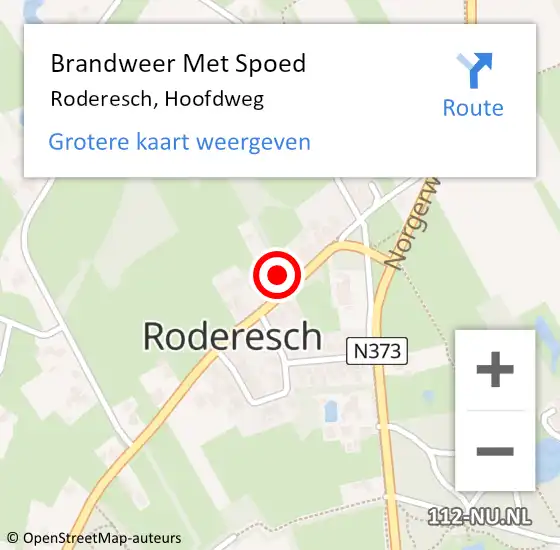 Locatie op kaart van de 112 melding: Brandweer Met Spoed Naar Roderesch, Hoofdweg op 9 oktober 2024 23:25