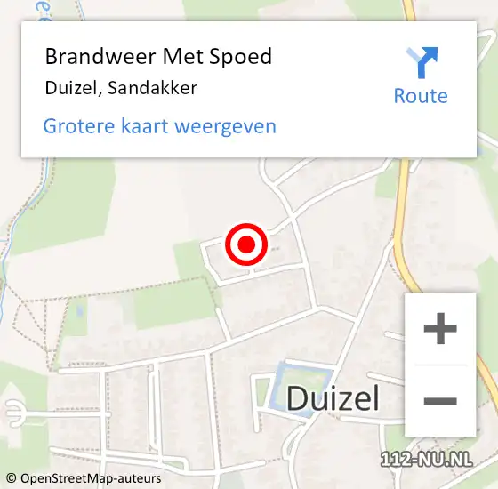 Locatie op kaart van de 112 melding: Brandweer Met Spoed Naar Duizel, Sandakker op 10 oktober 2024 00:17