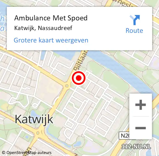 Locatie op kaart van de 112 melding: Ambulance Met Spoed Naar Katwijk, Nassaudreef op 10 oktober 2024 01:28