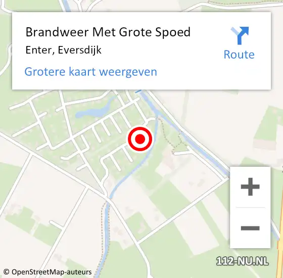 Locatie op kaart van de 112 melding: Brandweer Met Grote Spoed Naar Enter, Eversdijk op 10 oktober 2024 01:53