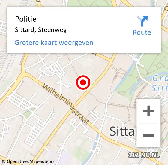 Locatie op kaart van de 112 melding: Politie Sittard, Steenweg op 10 oktober 2024 02:27