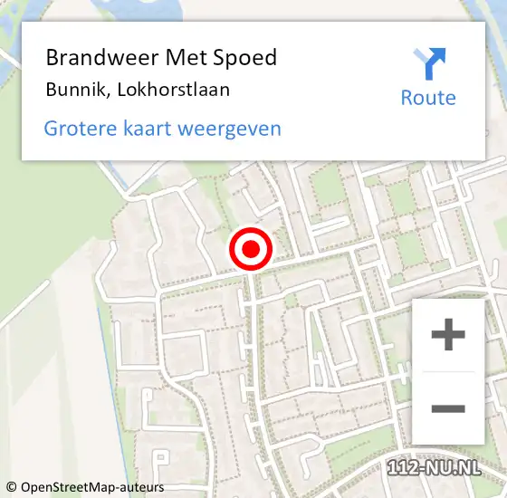 Locatie op kaart van de 112 melding: Brandweer Met Spoed Naar Bunnik, Lokhorstlaan op 10 oktober 2024 05:10