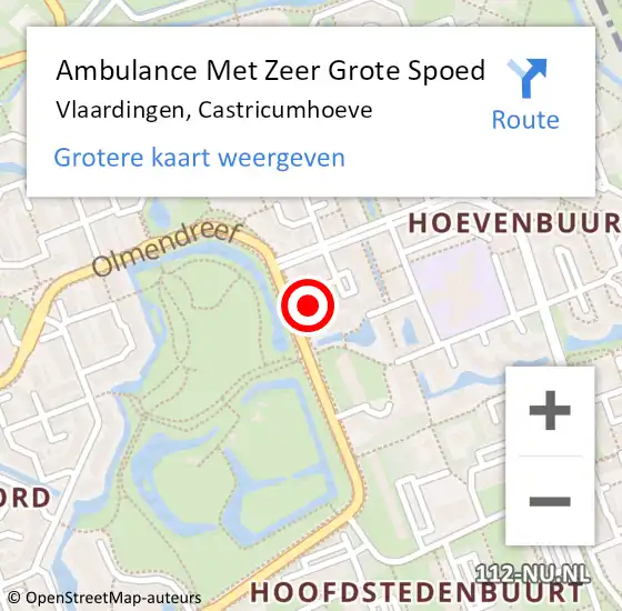 Locatie op kaart van de 112 melding: Ambulance Met Zeer Grote Spoed Naar Vlaardingen, Castricumhoeve op 10 oktober 2024 06:09