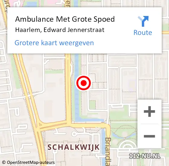 Locatie op kaart van de 112 melding: Ambulance Met Grote Spoed Naar Haarlem, Edward Jennerstraat op 10 oktober 2024 06:19