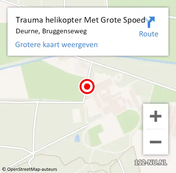 Locatie op kaart van de 112 melding: Trauma helikopter Met Grote Spoed Naar Deurne, Bruggenseweg op 10 oktober 2024 07:17