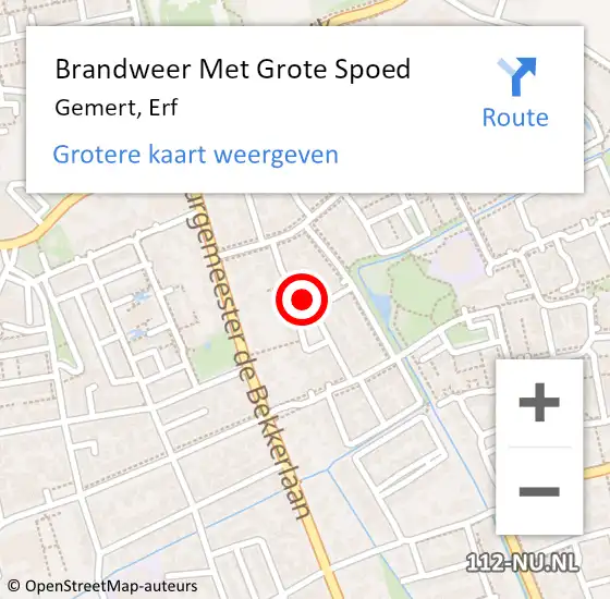 Locatie op kaart van de 112 melding: Brandweer Met Grote Spoed Naar Gemert, Erf op 10 oktober 2024 07:40