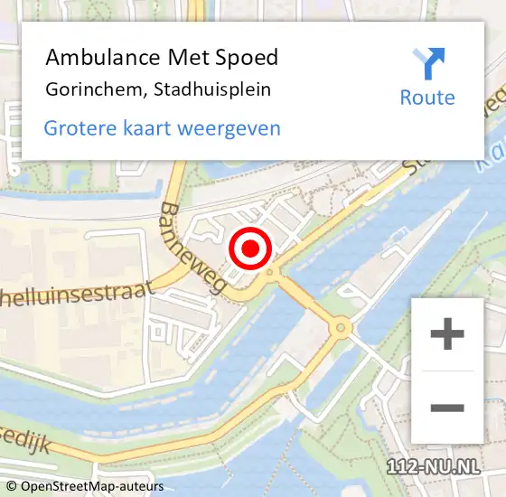 Locatie op kaart van de 112 melding: Ambulance Met Spoed Naar Gorinchem, Stadhuisplein op 10 oktober 2024 07:41