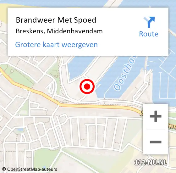 Locatie op kaart van de 112 melding: Brandweer Met Spoed Naar Breskens, Middenhavendam op 10 oktober 2024 07:47