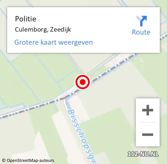 Locatie op kaart van de 112 melding: Politie Culemborg, Zeedijk op 10 oktober 2024 07:59