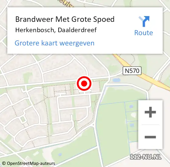 Locatie op kaart van de 112 melding: Brandweer Met Grote Spoed Naar Herkenbosch, Daalderdreef op 10 oktober 2024 08:18