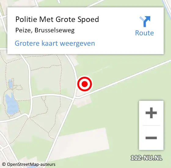 Locatie op kaart van de 112 melding: Politie Met Grote Spoed Naar Peize, Brusselseweg op 10 oktober 2024 08:31