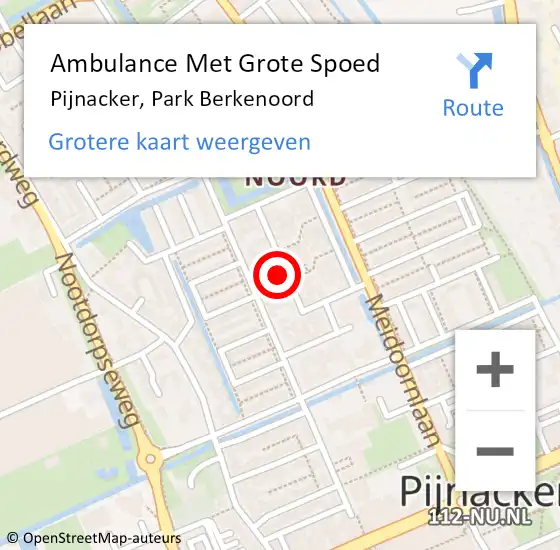 Locatie op kaart van de 112 melding: Ambulance Met Grote Spoed Naar Pijnacker, Park Berkenoord op 10 oktober 2024 08:53