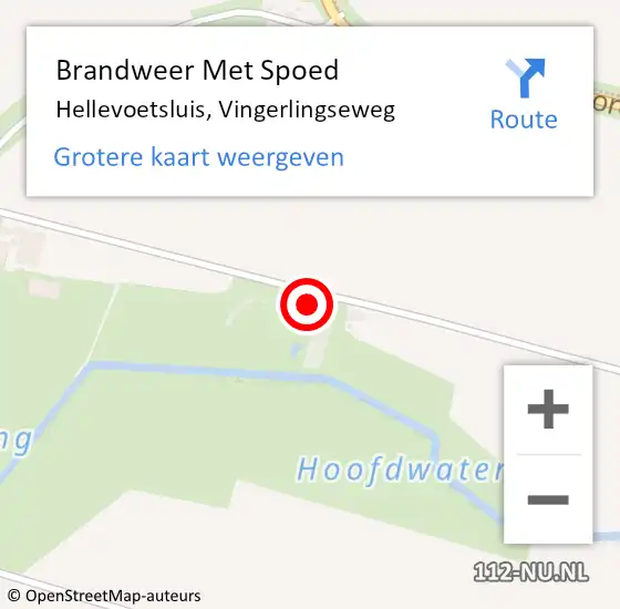 Locatie op kaart van de 112 melding: Brandweer Met Spoed Naar Hellevoetsluis, Vingerlingseweg op 10 oktober 2024 09:05