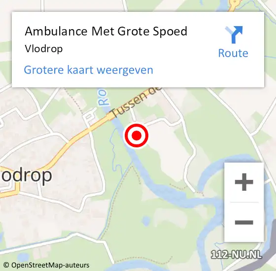 Locatie op kaart van de 112 melding: Ambulance Met Grote Spoed Naar Vlodrop op 10 oktober 2024 09:32