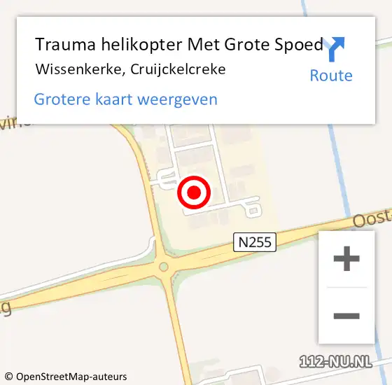 Locatie op kaart van de 112 melding: Trauma helikopter Met Grote Spoed Naar Wissenkerke, Cruijckelcreke op 10 oktober 2024 09:35